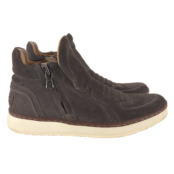 John Varvatos Suede High Top Sneaker Boot Mens US 9.5 Gray $398